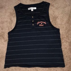Coastal Abercrombie & Fitch striped navy tank top